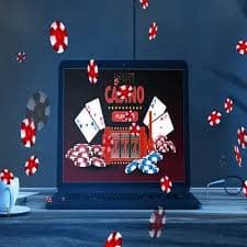 Live dealer at zodia Texas Hold'em Bonus table with community cards displayed